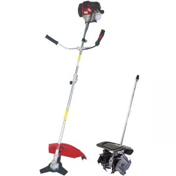 Raider  RD-GBC10 + 110288 - Motocoasa pe benzina 2 CP 255 mm 42.7 cm3 cutit metalic cu 3 dinti + Sapatoare 320 mm