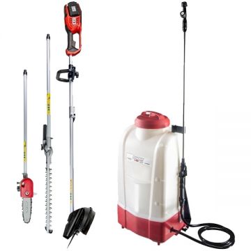 Raider  RDP-BCPSHT20 Set + RDP-SBKMD20 - Masina multifunctionala cu 2 acumulatori Li-Ion 20 V 2 Ah + Pulverizator 3 bar 15 l