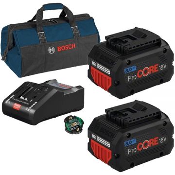 Bosch  2x ProCORE + GAL 18V-160 C + GCY 42 + 1619BZ0100 - 2x Acumulator Li-Ion 18 V 8 Ah + Incarcator + Geanta textila