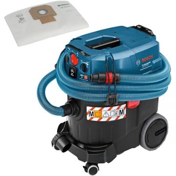 Bosch  GAS 35 M AFC + 2607432037 - Aspirator umed-uscat 1200 W 254 mbar 35 l priza scule electrice + Saci aspirator reziduuri uscate 5 bucati
