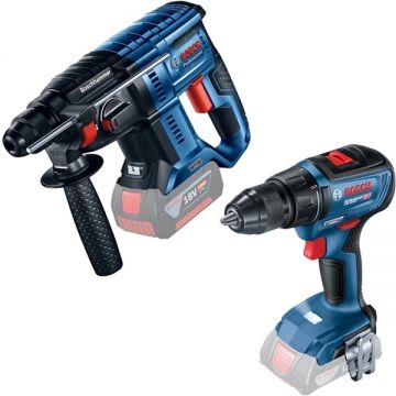 Bosch  GBH 180-LI + GSR 18V-50 - Rotopercutor SDS-Plus fara acumulatori si incarcator Li-Ion 18 V - Ah 2 J + Masina de gaurit si insurubat 50 Nm