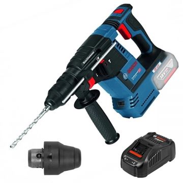Bosch  GBH 18V-26 F + GAL 1880 CV - Rotopercutor SDS-Plus fara acumulatori Li-Ion 18 V - Ah 2.6 J mandrina interschimbabila + Incarcator acumulatori