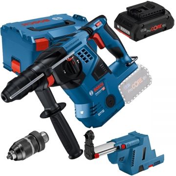 Bosch  GBH 18V-28 CF + ProCORE - Rotopercutor SDS-Plus 3.3 J mandrina interschimbabila valiza speciala accesorii + Acumulator Li-Ion 18 V 4 Ah