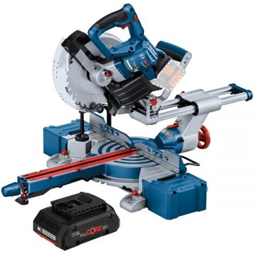 Bosch  GCM 18V-216 D + ProCORE - Fierastrau circular stationar 216x30 mm + Acumulator Li-Ion 18 V 4 Ah
