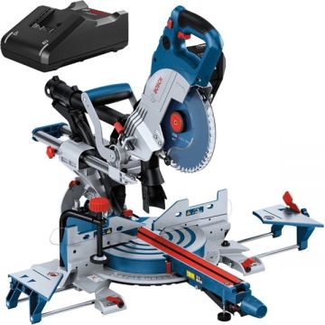 Bosch  GCM 18V-216 DC + GAL 18V-40 - Fierastrau circular stationar fara acumulatori Li-Ion 18 V - Ah 216x30 mm + Incarcator acumulatori