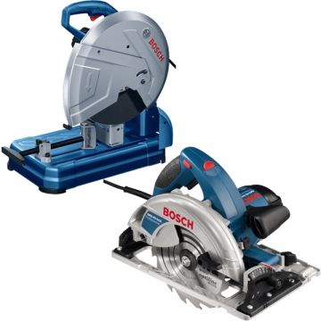 Bosch  GCO 14-24 J + GKS 65 GCE - Debitator metale stationar 2400 W 355x25.4 mm + Fierastrau circular 1800 W 190x30 mm