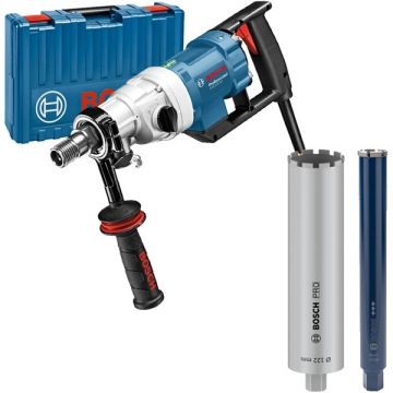 Bosch  GDB 180 WE + PRO Core Cutter + Best for Concrete - Masina de carotat 2000 W 180 mm valiza plastic + Carota beton cu coroana diamantata 122x450 mm + Carota beton cu coroana diamantata 62x450 mm