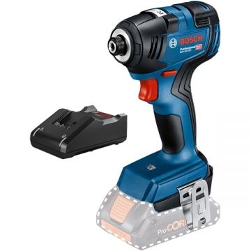 Bosch  GDR 18V-200 + GAL 18V-40 - Masina de insurubat cu impact fara acumulatori Li-Ion 18 V - Ah 200 Nm M6-M16 + Incarcator acumulatori