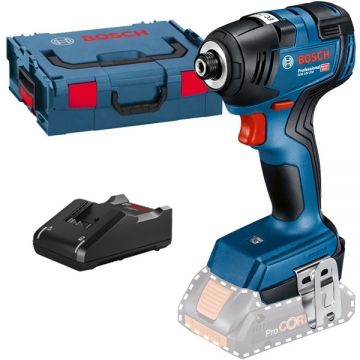 Bosch  GDR 18V-200 + GAL 18V-40 - Masina de insurubat cu impact fara acumulatori Li-Ion 18 V - Ah 200 Nm M6-M16 valiza speciala + Incarcator acumulatori
