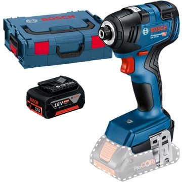 Bosch  GDR 18V-200 + GBA - Masina de insurubat cu impact 200 Nm M6-M16 valiza speciala + Acumulator Li-Ion 18 V 5 Ah