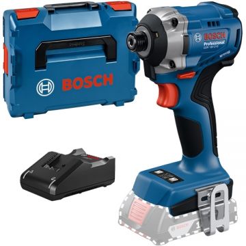 Bosch  GDR 18V-215 + GAL 18V-40 - Masina de insurubat cu impact fara acumulatori Li-Ion 18 V - Ah 215 Nm M6-M16 valiza speciala + Incarcator acumulatori