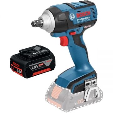 Bosch  GDS 18 V-EC 250 + GBA - Masina de insurubat cu impact patrat 1/2 inch 250 Nm M6-M16 + Acumulator Li-Ion 18 V 5 Ah