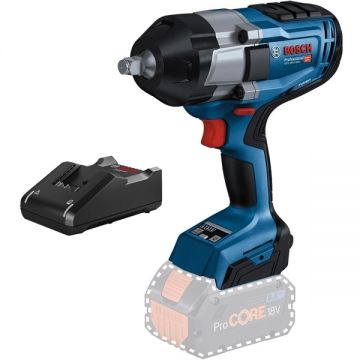 Bosch  GDS 18V-1000 + GAL 18V-40 - Masina de insurubat cu impact fara acumulatori Li-Ion 18 V - Ah patrat 1/2 inch 1000 Nm M14-M24 + Incarcator acumulatori