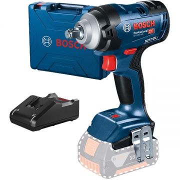 Bosch  GDS 18V-400 + GAL 18V-40 - Masina de insurubat cu impact fara acumulatori Li-Ion 18 V - Ah patrat 1/2 inch 400 Nm M10-M20 valiza plastic + Incarcator acumulatori