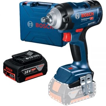 Bosch  GDS 18V-400 + GBA - Masina de insurubat cu impact patrat 1/2 inch 400 Nm M10-M20 valiza plastic + Acumulator Li-Ion 18 V 5 Ah