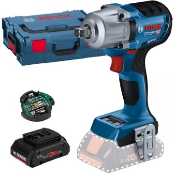Bosch  GDS 18V-450 PC + ProCORE - Masina de insurubat cu impact patrat 1/2 inch 450 Nm M10-M20 valiza speciala accesorii + Acumulator Li-Ion 18 V 4 Ah