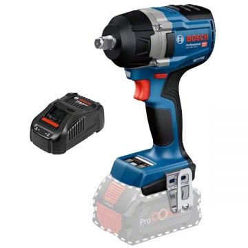 Bosch  GDS 18V-750 C + GAL 1880 CV - Masina de insurubat cu impact fara acumulatori Li-Ion 18 V - Ah patrat 1/2 inch 750 Nm M12-M22 + Incarcator acumulatori