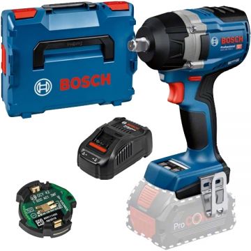 Bosch  GDS 18V-750 C + GAL 1880 CV - Masina de insurubat cu impact fara acumulatori Li-Ion 18 V - Ah patrat 1/2 inch 750 Nm M12-M22 valiza speciala accesorii + Incarcator acumulatori