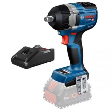 Bosch  GDS 18V-750 C + GAL 18V-40 - Masina de insurubat cu impact fara acumulatori Li-Ion 18 V - Ah patrat 1/2 inch 750 Nm M12-M22 + Incarcator acumulatori