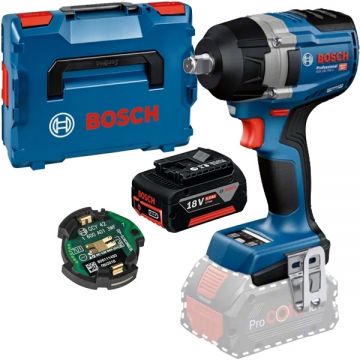 Bosch  GDS 18V-750 C + GBA - Masina de insurubat cu impact patrat 1/2 inch 750 Nm M12-M22 valiza speciala accesorii + Acumulator Li-Ion 18 V 5 Ah