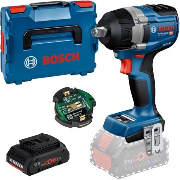 Bosch  GDS 18V-750 C + ProCORE - Masina de insurubat cu impact patrat 1/2 inch 750 Nm M12-M22 valiza speciala accesorii + Acumulator Li-Ion 18 V 4 Ah