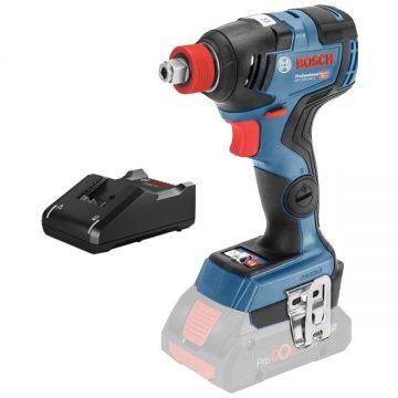 Bosch  GDX 18V-200 C + GAL 18V-40 - Masina de insurubat cu impact fara acumulatori Li-Ion 18 V - Ah patrat 1/2 inch si hexagon interior 1/4 inch 200 Nm M4-M14 + Incarcator acumulatori