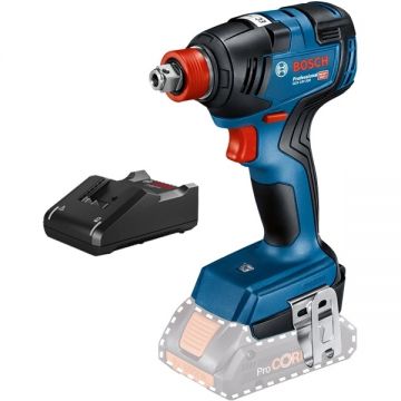 Bosch  GDX 18V-200 + GAL 18V-40 - Masina de insurubat cu impact fara acumulatori Li-Ion 18 V - Ah patrat 1/2 inch si hexagon interior 1/4 inch 200 Nm M6-M16 + Incarcator acumulatori