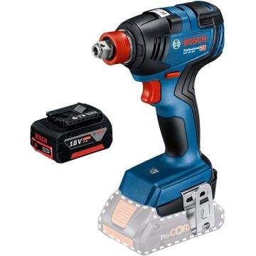 Bosch  GDX 18V-200 + GBA - Masina de insurubat cu impact patrat 1/2 inch si hexagon interior 1/4 inch 200 Nm M6-M16 + Acumulator Li-Ion 18 V 5 Ah