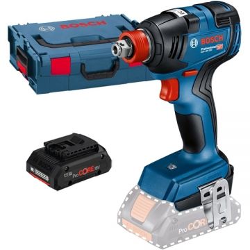 Bosch  GDX 18V-200 + ProCORE - Masina de insurubat cu impact patrat 1/2 inch si hexagon interior 1/4 inch 200 Nm M6-M16 valiza speciala + Acumulator Li-Ion 18 V 4 Ah