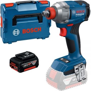 Bosch  GDX 18V-285 + GBA - Masina de insurubat cu impact patrat 1/2 inch si hexagon interior 1/4 inch 285 Nm M8-M18 valiza speciala + Acumulator Li-Ion 18 V 5 Ah