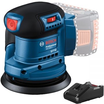 Bosch  GEX 185-LI + GAL 18V-40 - Slefuitor cu excentric fara acumulatori Li-Ion 18 V - Ah 125 mm + Incarcator acumulatori