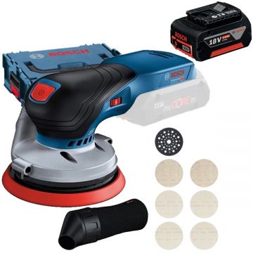 Bosch  GEX 18V-125 + M480 + GBA - Slefuitor cu excentric 125 mm valiza speciala + Acumulator Li-Ion 18 V 5 Ah