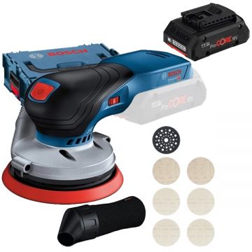 Bosch  GEX 18V-125 + M480 + ProCORE - Slefuitor cu excentric 125 mm valiza speciala + Acumulator Li-Ion 18 V 4 Ah