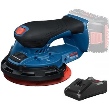 Bosch  GEX 18V-150-3 + GAL 18V-40 - Slefuitor cu excentric fara acumulatori Li-Ion 18 V - Ah 150 mm + Incarcator acumulatori