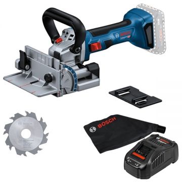 Bosch  GFF 18V-22 + GAL 1880 CV - Masina de frezat pentru dibluri plate fara acumulatori Li-Ion 18 V - Ah 22 mm + Incarcator acumulatori