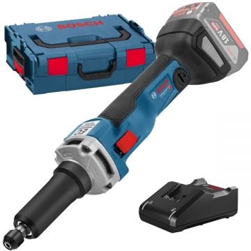 Bosch  GGS 18V-23 LC + GAL 18V-40 - Polizor drept  fara acumulatori Li-Ion 18 V - Ah 6 mm valiza speciala + Incarcator acumulatori