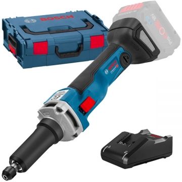 Bosch  GGS 18V-23 PLC + GAL 18V-40 - Polizor drept  fara acumulatori Li-Ion 18 V - Ah 6 mm valiza speciala + Incarcator acumulatori