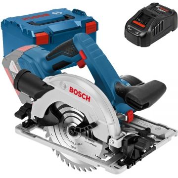 Bosch  GKS 18V-57 G + GAL 1880 CV - Fierastrau circular fara acumulatori Li-Ion 18 V - Ah 165x20 mm valiza speciala + Incarcator acumulatori