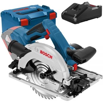 Bosch  GKS 18V-57 G + GAL 18V-40 - Fierastrau circular fara acumulatori Li-Ion 18 V - Ah 165x20 mm valiza speciala + Incarcator acumulatori