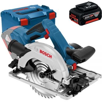 Bosch  GKS 18V-57 G + GBA - Fierastrau circular 165x20 mm valiza speciala + Acumulator Li-Ion 18 V 5 Ah