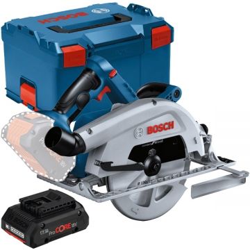 Bosch  GKS 18V-68 + ProCORE - Fierastrau circular 190x30 mm valiza speciala accesorii + Acumulator Li-Ion 18 V 4 Ah