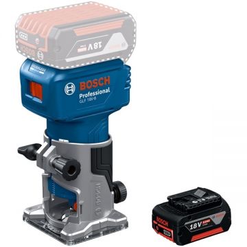 Bosch  GLF 18V-8 + GBA - Masina de frezat 6 6.35 8 mm + Acumulator Li-Ion 18 V 5 Ah