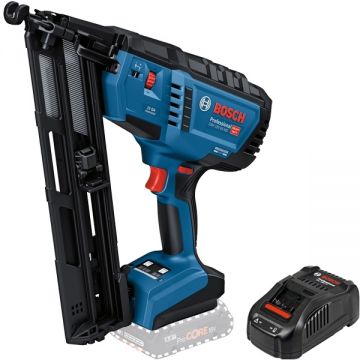 Bosch  GNH 18V-64 MD + GAL 1880 CV - Pistol de batut cuie  fara acumulatori Li-Ion 18 V - Ah cuie pentru lemn + Incarcator acumulatori