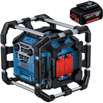 Bosch  GPB 18V-5 C + GBA - Radio cu baterii alcaline + Acumulator Li-Ion 18 V 5 Ah