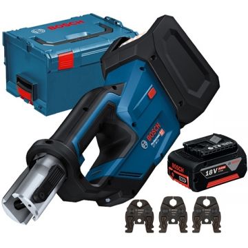 Bosch  GPT 18V-19 + GBA - Aparat de presare 19 kN 35-40 mm valiza speciala accesorii + Acumulator Li-Ion 18 V 5 Ah