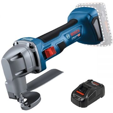 Bosch  GSC 18V-16 E + GAL 1880 CV - Masina de taiat tabla fara acumulatori Li-Ion 18 V - Ah 1.6 mm + Incarcator acumulatori