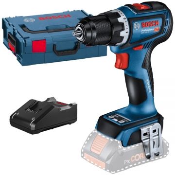Bosch  GSR 18V-90 C + GAL 18V-40 - Masina de gaurit si insurubat fara acumulatori Li-Ion 18 V - Ah 64 Nm valiza speciala + Incarcator acumulatori