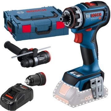 Bosch  GSR 18V-90 FC + GAL 1880 CV - Masina de gaurit si insurubat fara acumulatori Li-Ion 18 V - Ah 64 Nm valiza speciala accesorii + Incarcator acumulatori
