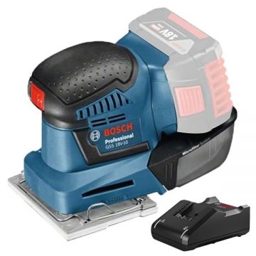 Bosch  GSS 18V-10 + GAL 18V-40 - Slefuitor cu vibratii fara acumulatori Li-Ion 18 V - Ah 101x113 mm + Incarcator acumulatori