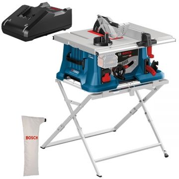 Bosch  GTS 18V-216 + GTA 560 + GAL 18V-40 - Fierastrau circular de masa fara acumulatori Li-Ion 18 V - Ah 216x30 mm + Incarcator acumulatori